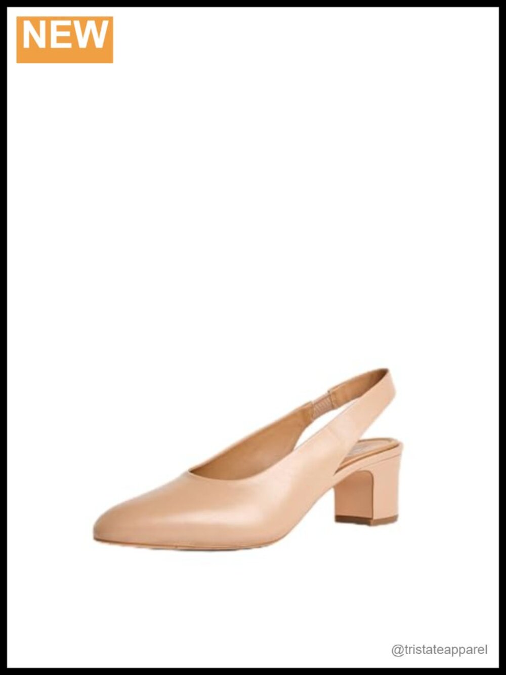 Aquatalia Trevi Leather Pump Slingback Block Heel Water Resistant